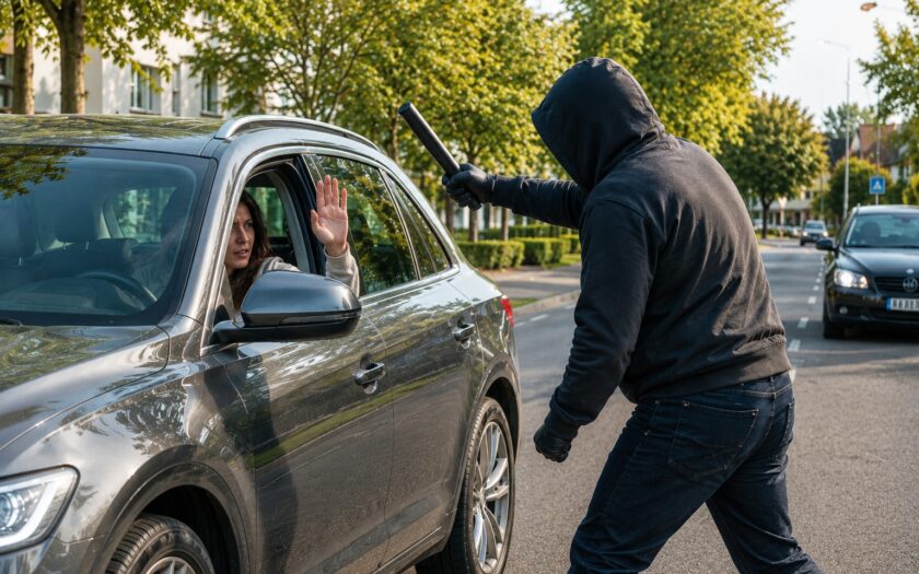 Maskierter Täter greift Frau in Pkw an