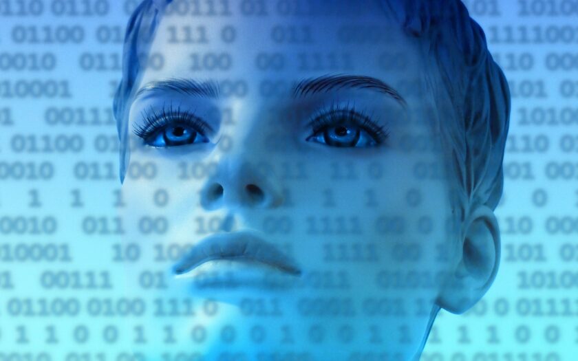 Gesicht im Cyber-Raum